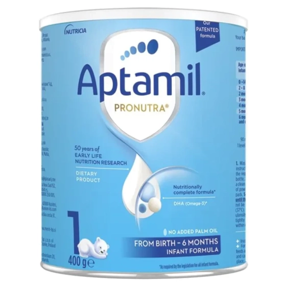 Aptamil 1 Pronutra Мляко за кърмачета 0-6 месеца 400г