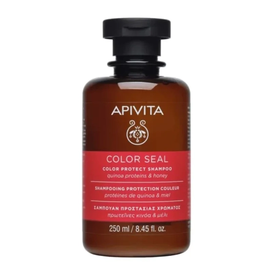 Apivita color seal шампоан за боядисана коса с протеини от киноа и мед 250ml