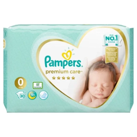 Pampers premium care пелени smp размер 0 /