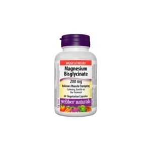Магнезий бисглицинат капсули при мускулни крампи 200мг х60 Webber Naturals