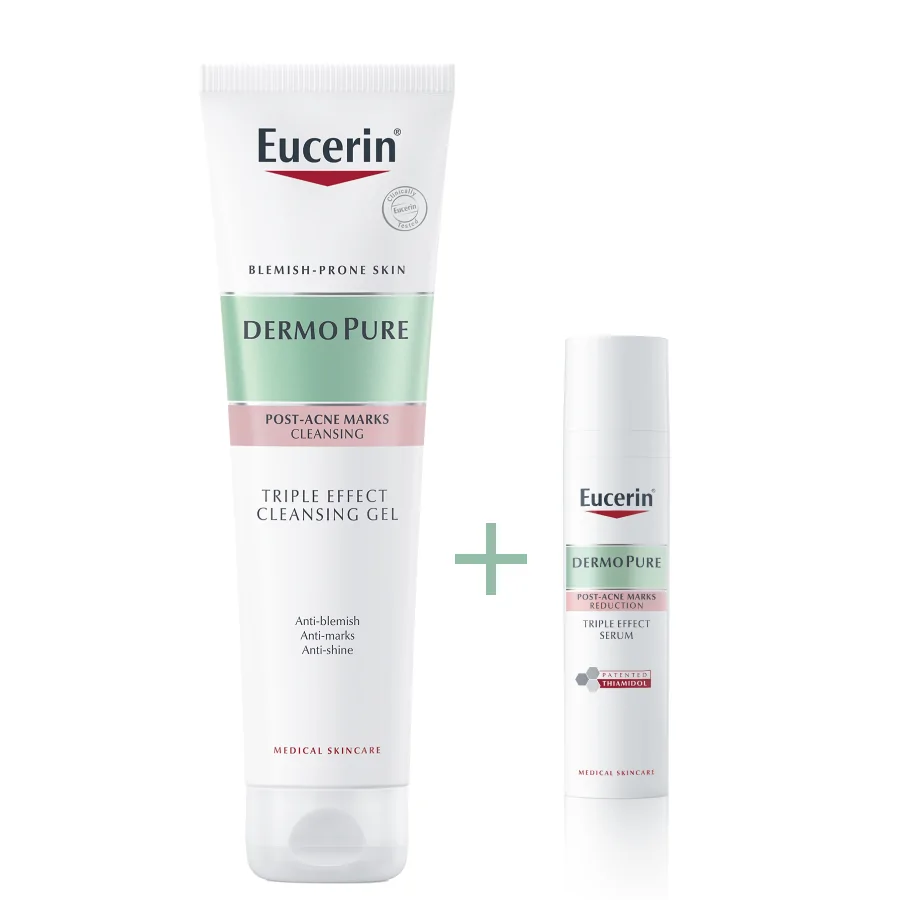 Eucerin КОМПЛЕКТ DermoPure ИЗМИВЕН ГЕЛ С ТРОЙНО ДЕЙСТВИЕ х 150мл + СЕРУМ ТРОЙНО ДЕЙСТВИЕ х 40мл